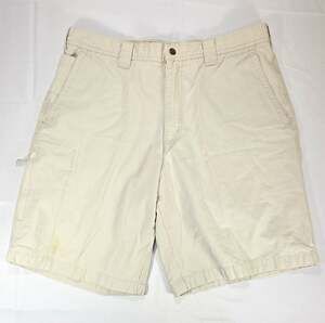 Columbia Mens Beige Solid Chino Shorts 10" Inseam Flat Front Outdoor Casual